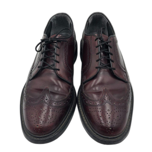 Vintage Thom McAn Men’s Burgundy Leather Wingtip Oxford Dress Shoes Size 9 main image 4
